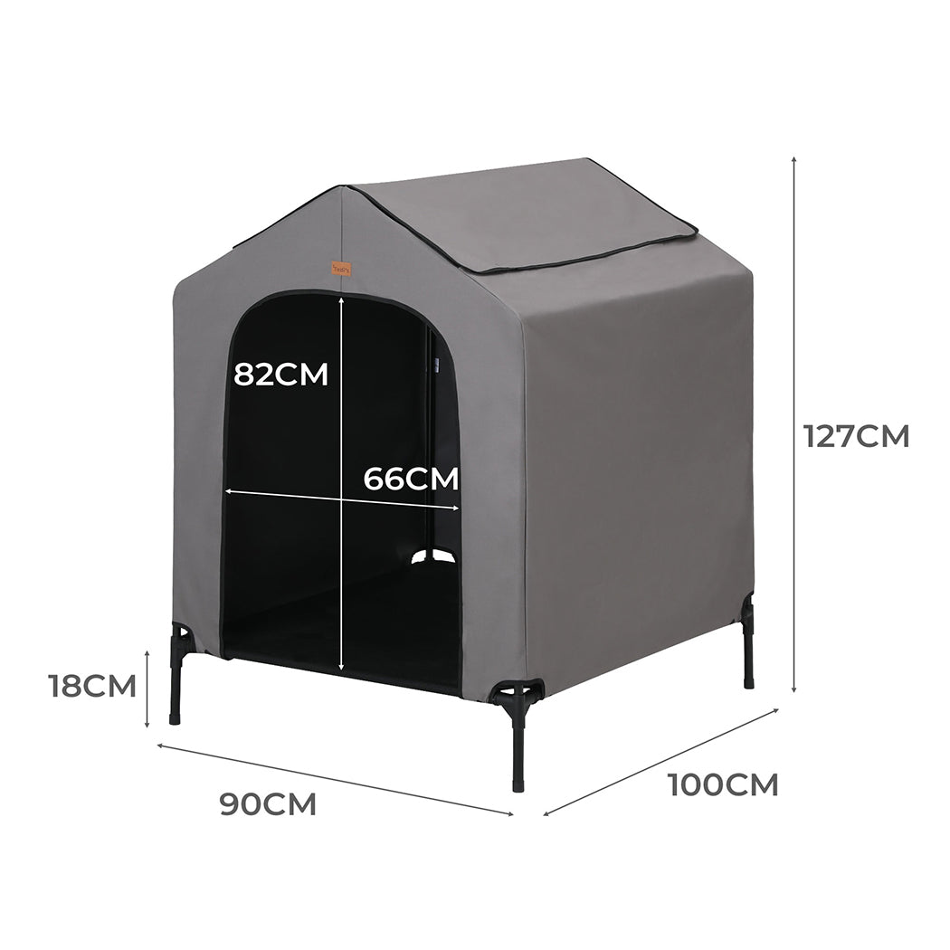 Tedi’s 2 In 1 Dog Kennel - Pet House Elevated Dog Bed Outdoor Pet Tent Waterproof Dog Shelter