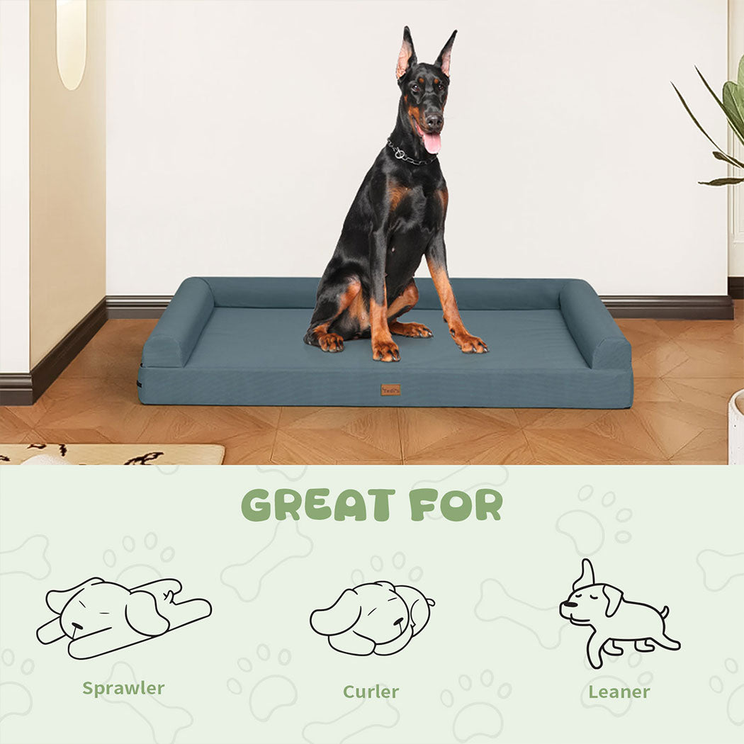 Tedi’s Waterproof Orthopedic Dog Bed Calming Pet Beds Washable  Removable Cover Portable Handle