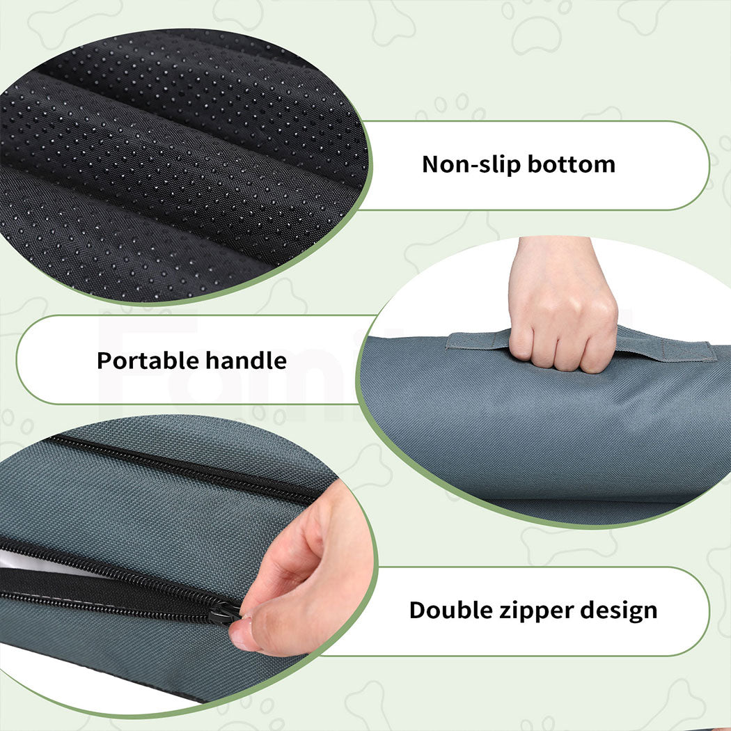 Tedi’s Waterproof Orthopedic Dog Bed Calming Pet Beds Washable  Removable Cover Portable Handle