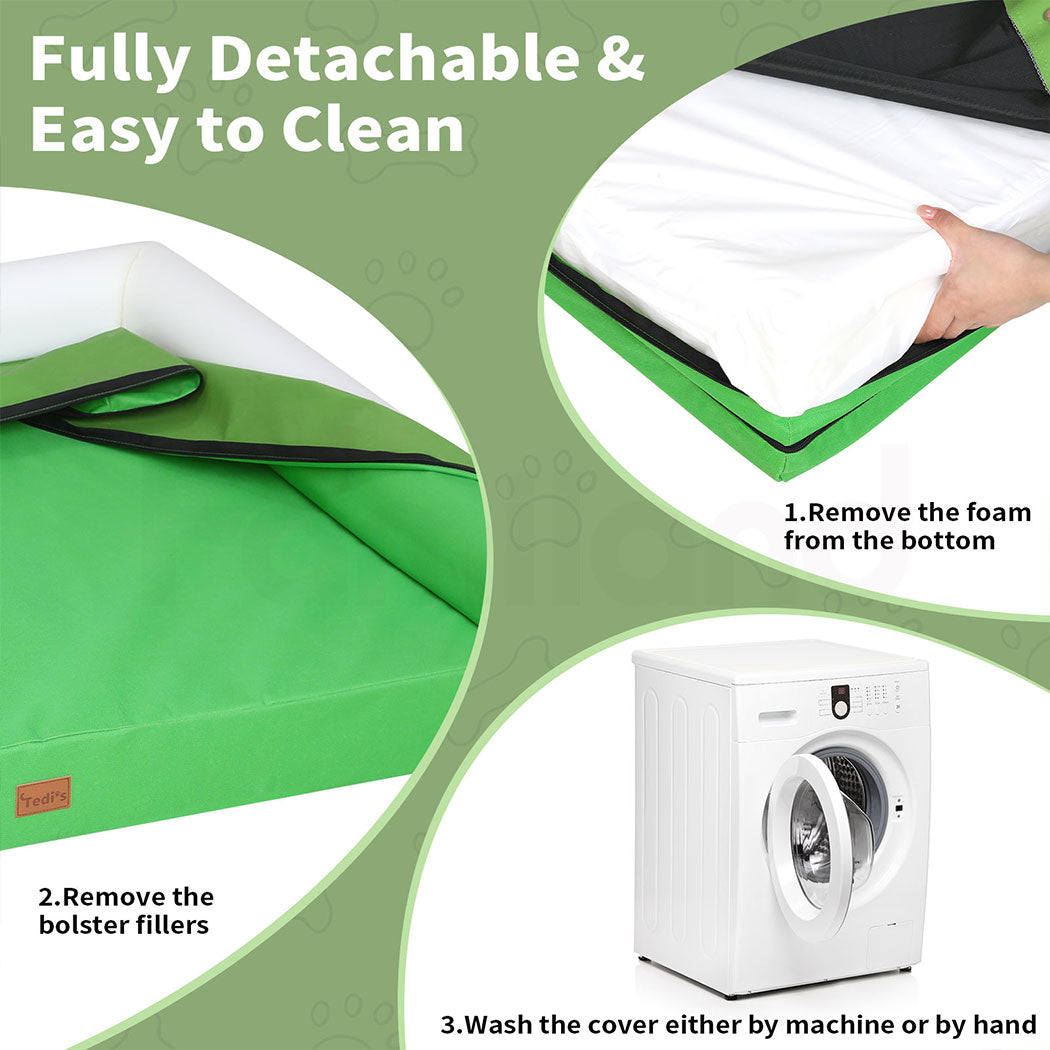 Tedi’s Waterproof Orthopedic Dog Bed Calming Pet Beds Washable Removable Cover Portable Handle