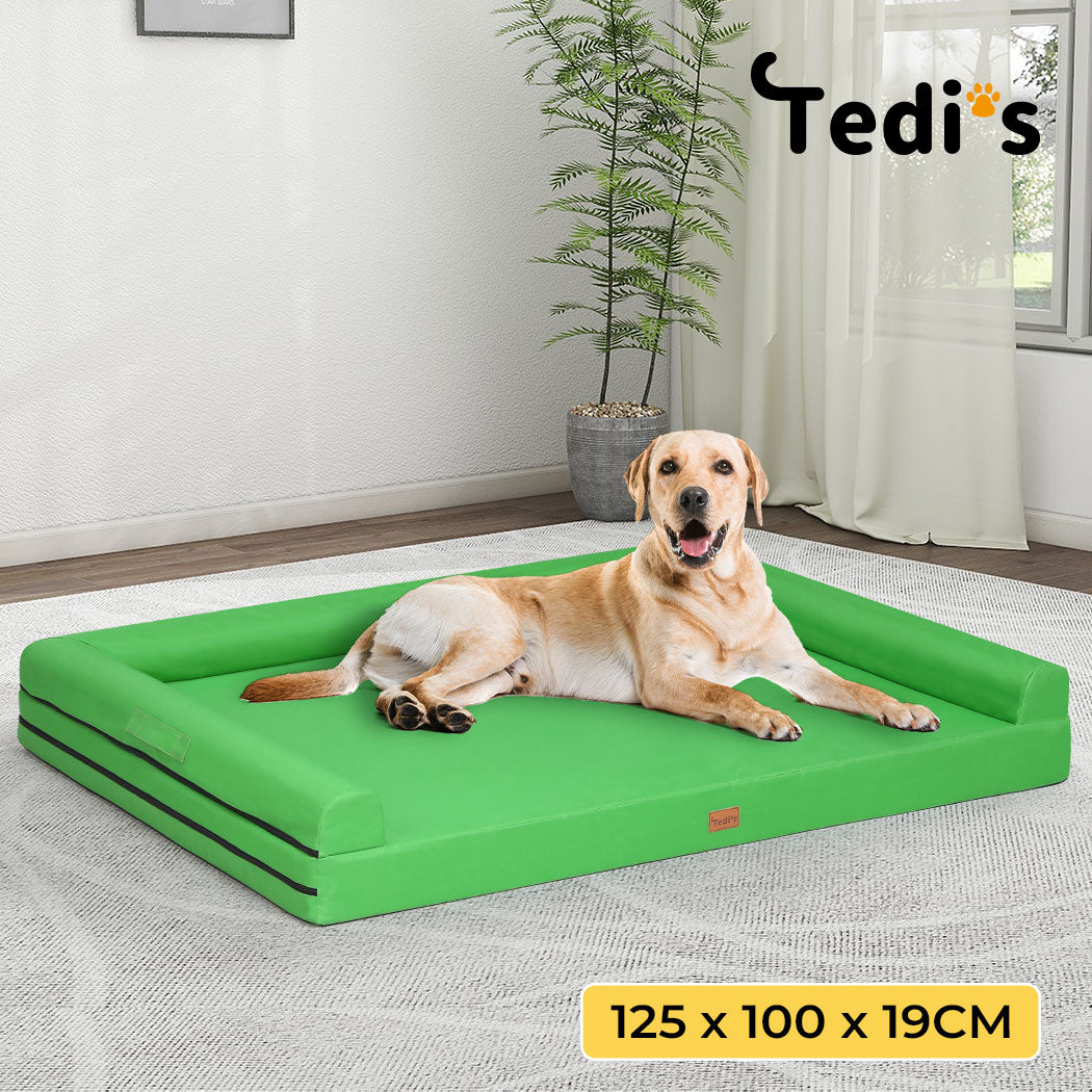 Tedi’s Waterproof Orthopedic Dog Bed Calming Pet Beds Washable Removable Cover Portable Handle