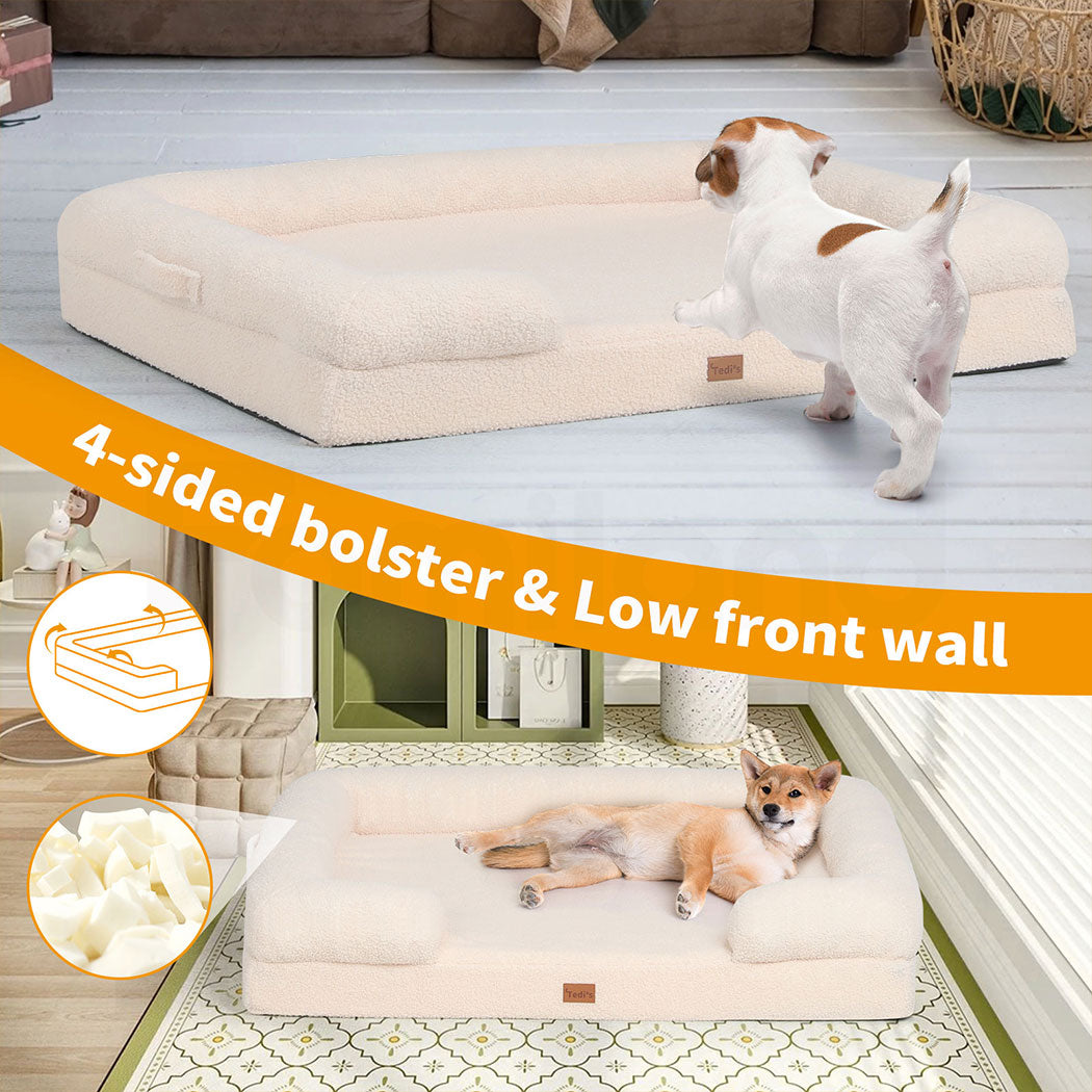 Tedi’s Orthopedic Dog Bed Pet Calming Mat Memory Foam Removable Washable Portable