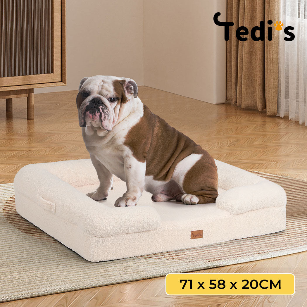 Tedi’s Orthopedic Dog Bed Pet Calming Mat Memory Foam Removable Washable Portable