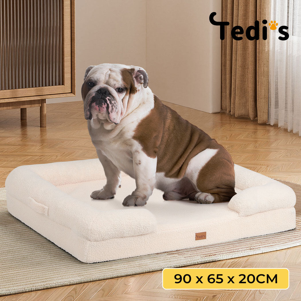 Tedi’s Orthopedic Dog Bed Pet Calming Mat Memory Foam Removable Washable Portable