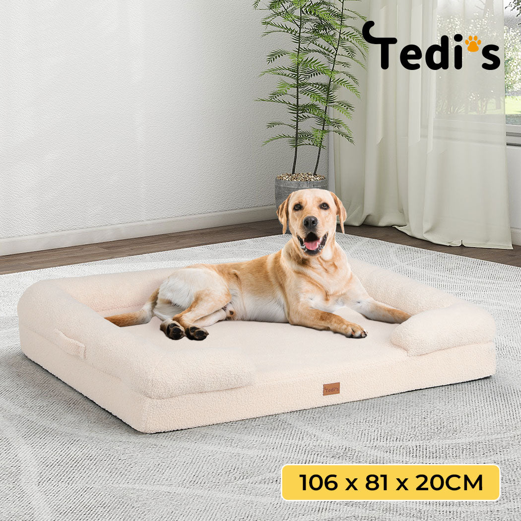 Tedi’s Orthopedic Dog Bed Pet Calming Mat Memory Foam Removable Washable Portable