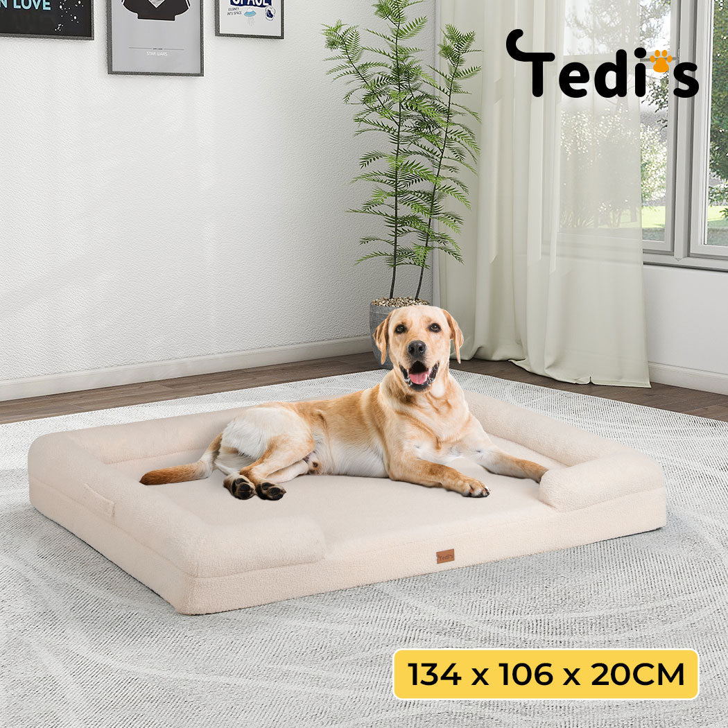 Tedi’s Orthopedic Dog Bed Pet Calming Mat Memory Foam Removable Washable Portable