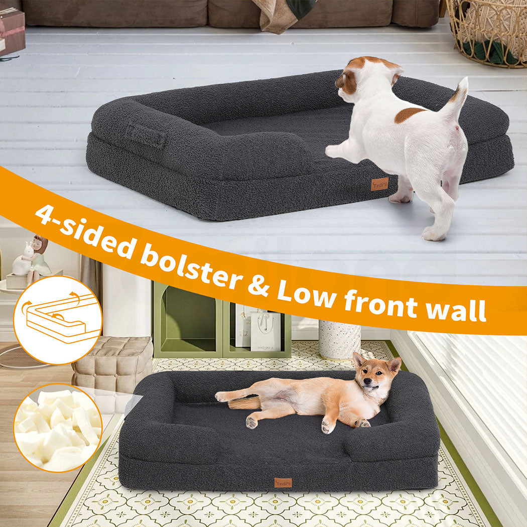 Tedi’s Orthopedic Dog Bed Pet Calming Mat Memory Foam Removable Washable Portable