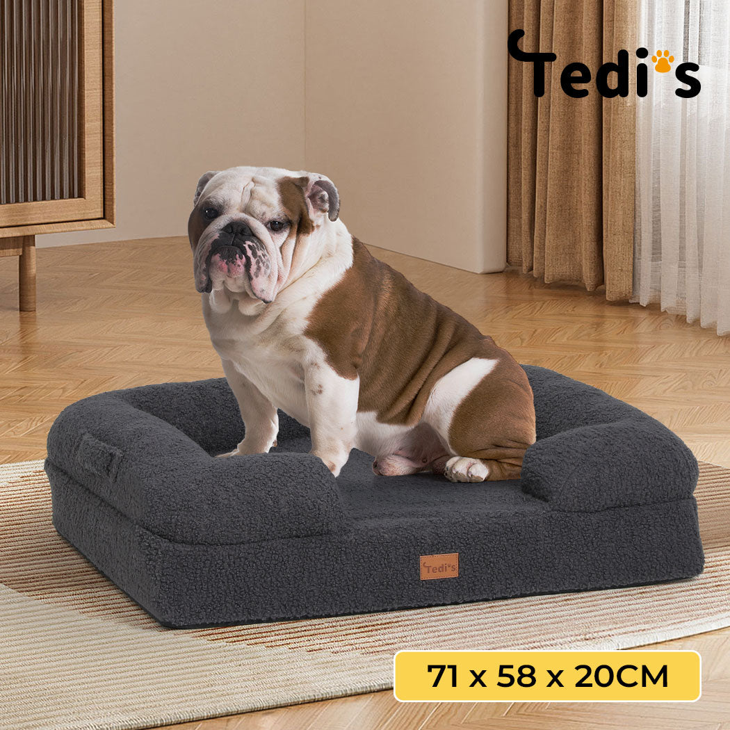 Tedi’s Orthopedic Dog Bed Pet Calming Mat Memory Foam Removable Washable Portable