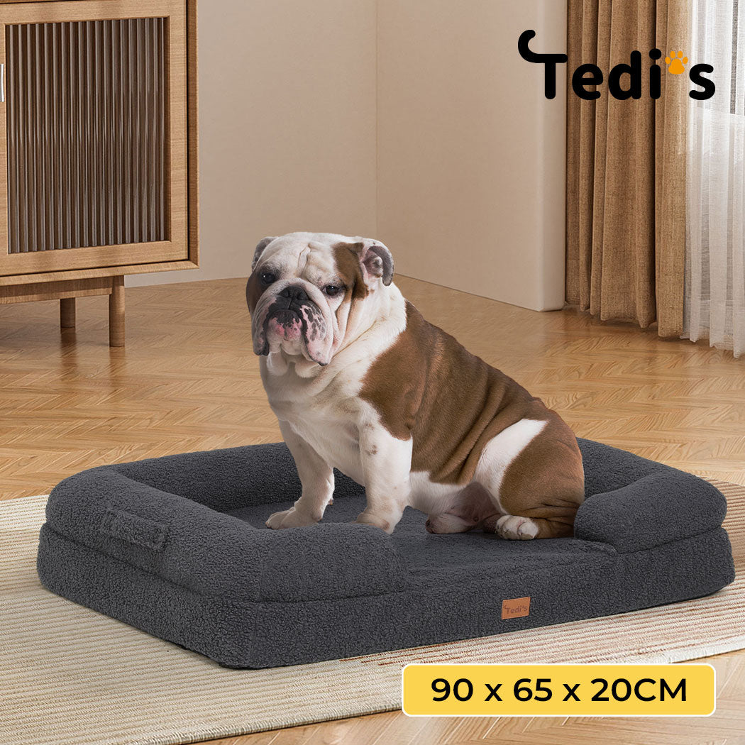 Tedi’s Orthopedic Dog Bed Pet Calming Mat Memory Foam Removable Washable Portable