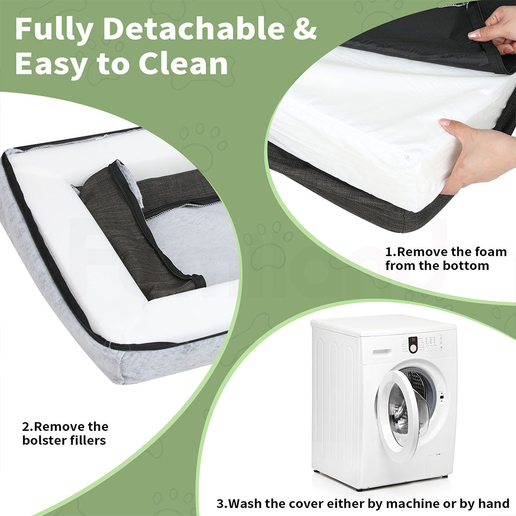 Tedi’s Orthopedic Dog Bed Calming Pet Beds Washable Portable Handle