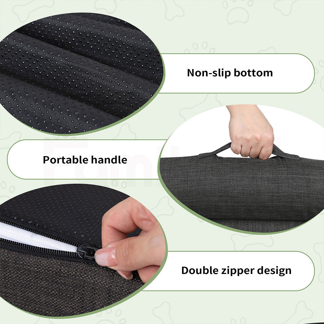 Tedi’s Orthopedic Dog Bed Calming Pet Beds Washable Portable Handle Large