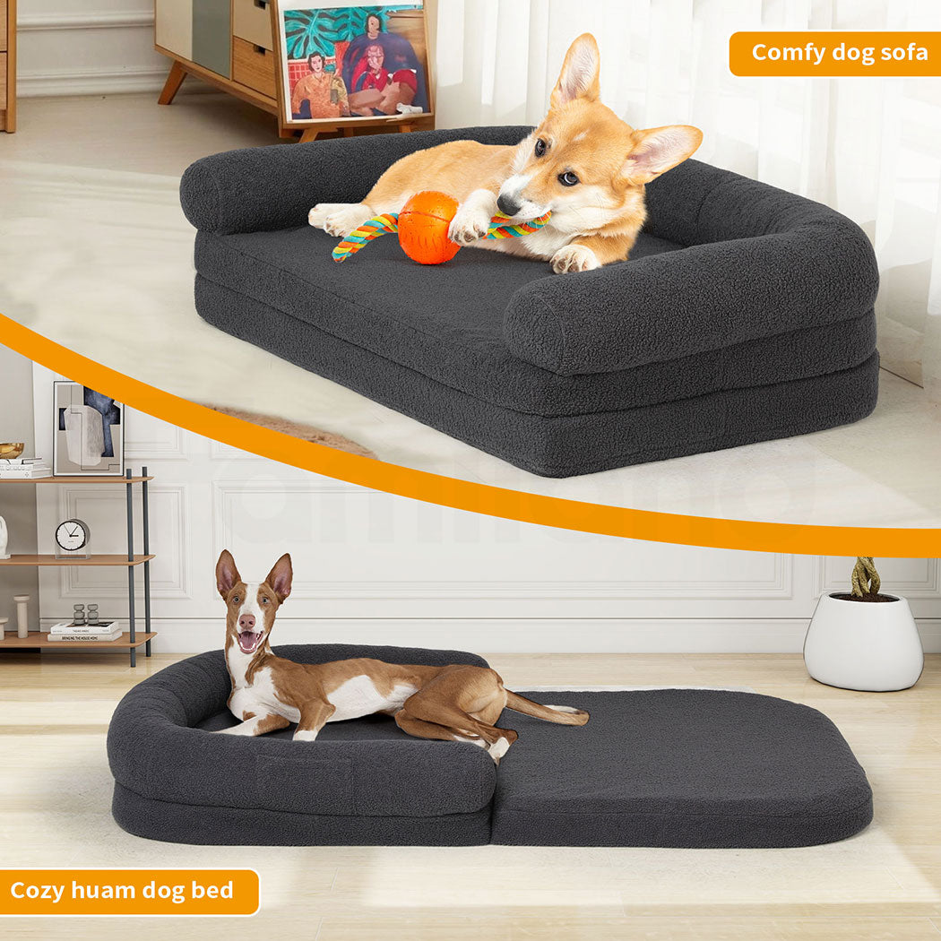 Tedi’s 2 in 1 Foldable Human Size Dog Bed Sofa Waterproof Inner Washable Portable