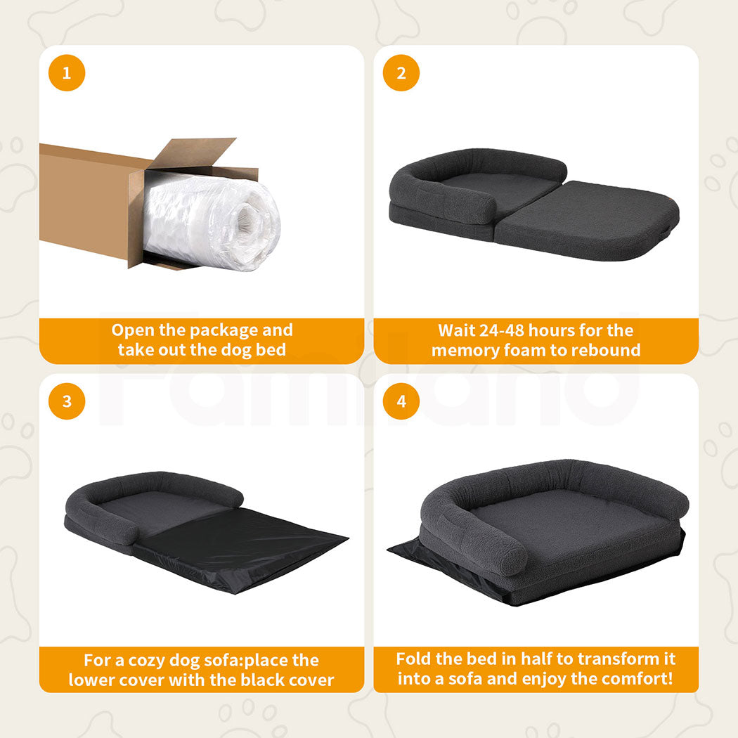 Tedi’s 2 in 1 Foldable Human Size Dog Bed Sofa Waterproof Inner Washable Portable