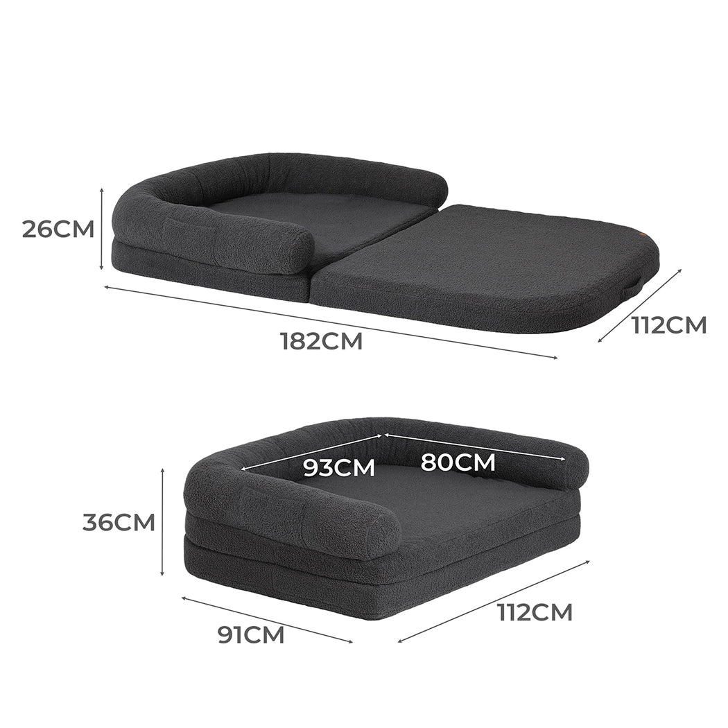 Tedi’s 2 in 1 Foldable Human Size Dog Bed Sofa Waterproof Inner Washable Portable