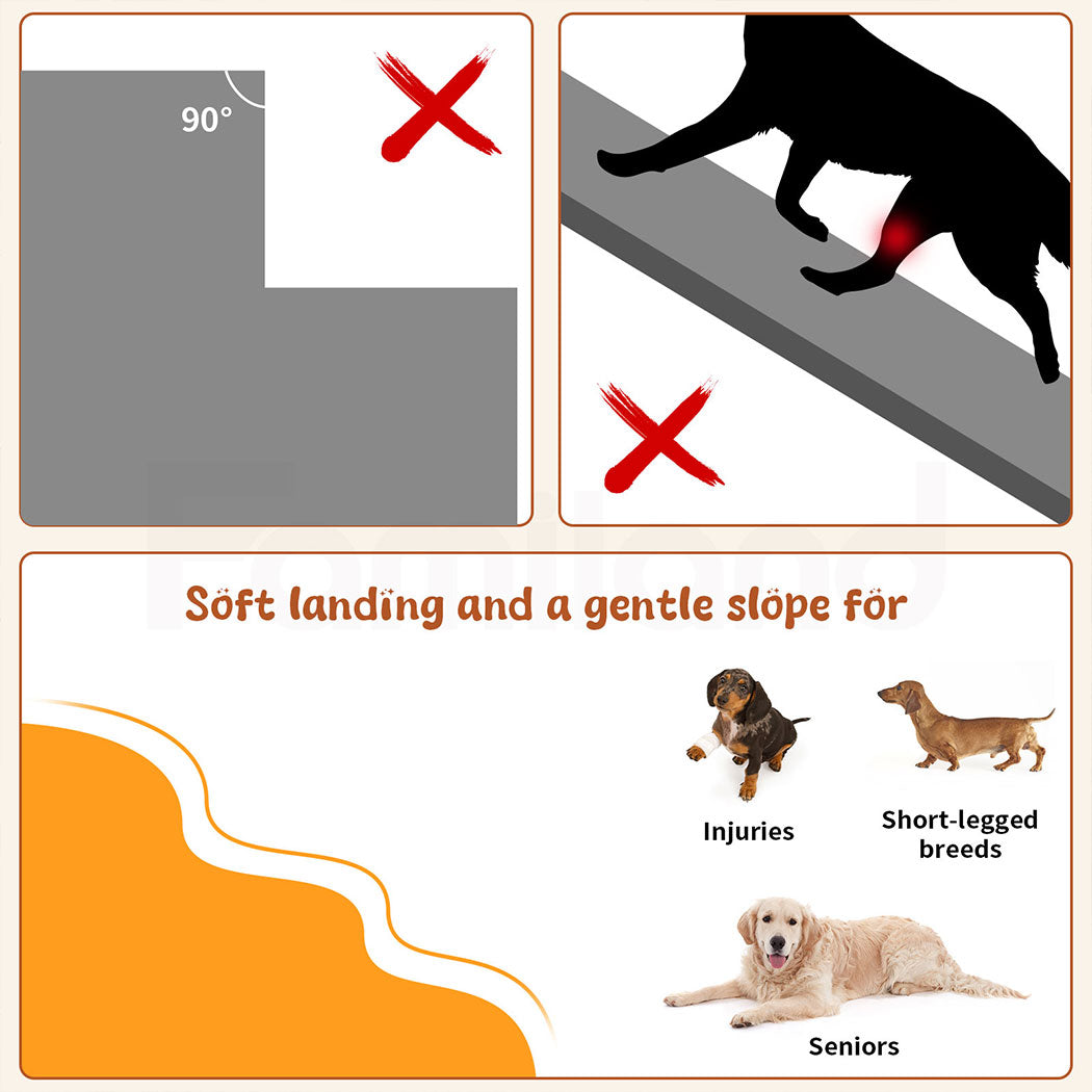Tedi's 2-Teirs Dog Stairs Ramp for Bed Couch Sofa Steps Removable Washable Portable Foam