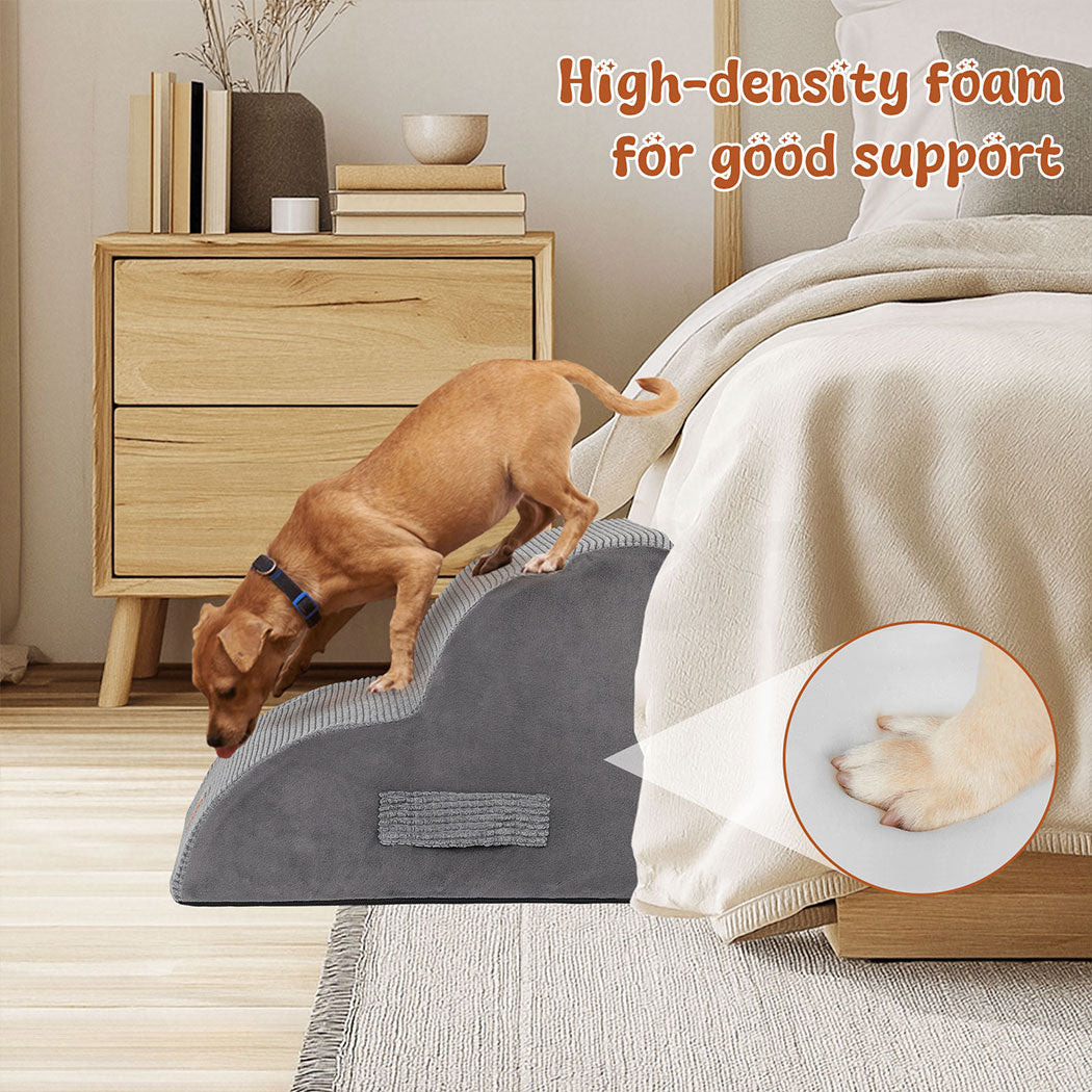 Tedi's 2-Teirs Dog Stairs Ramp for Bed Couch Sofa Steps Removable Washable Portable Foam