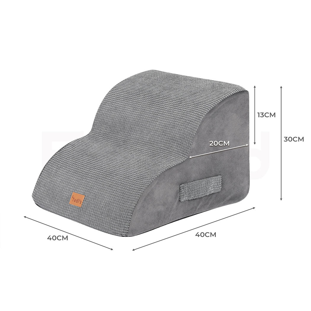 Tedi's 2-Teirs Dog Stairs Ramp for Bed Couch Sofa Steps Removable Washable Portable Foam
