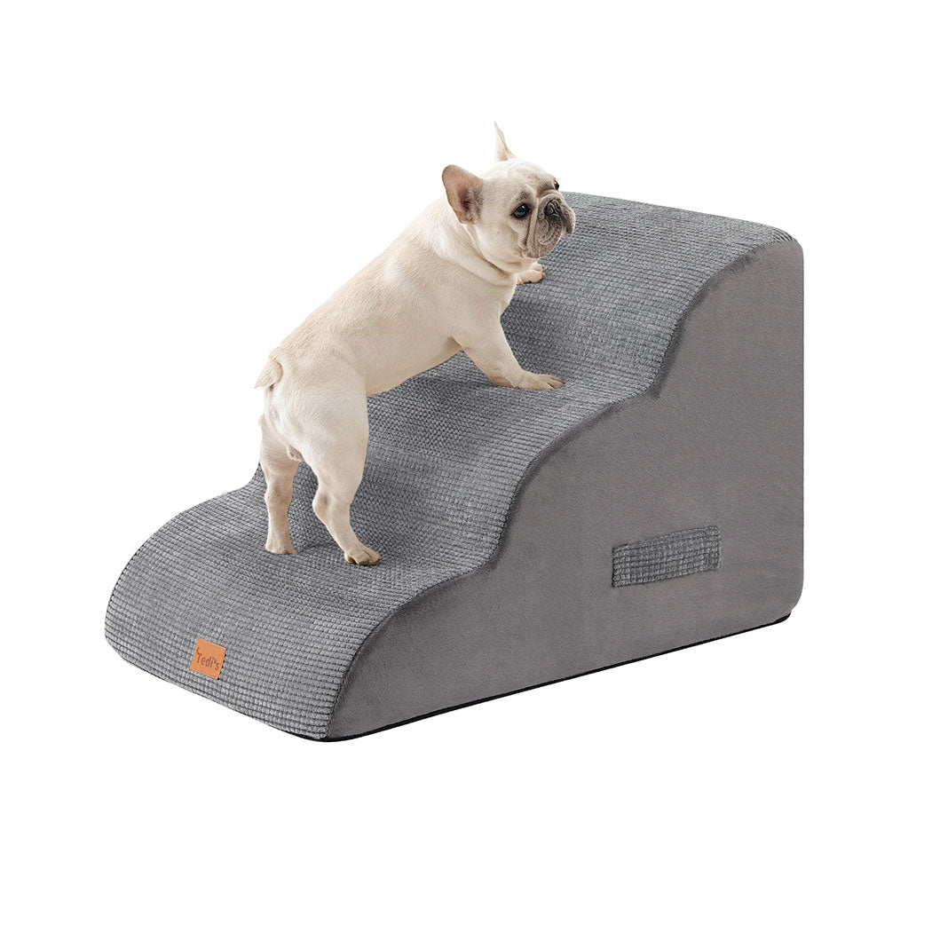 Tedi's 3-Teirs Dog Stairs Ramp for Bed Couch Sofa Steps Removable Washable Portable Foam