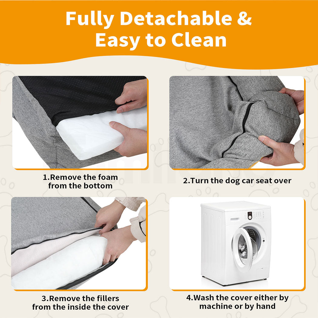 Tedi’s Orthopedic Dog Bed Pet Calming Mat Memory Foam Removable Washable Portable Grey