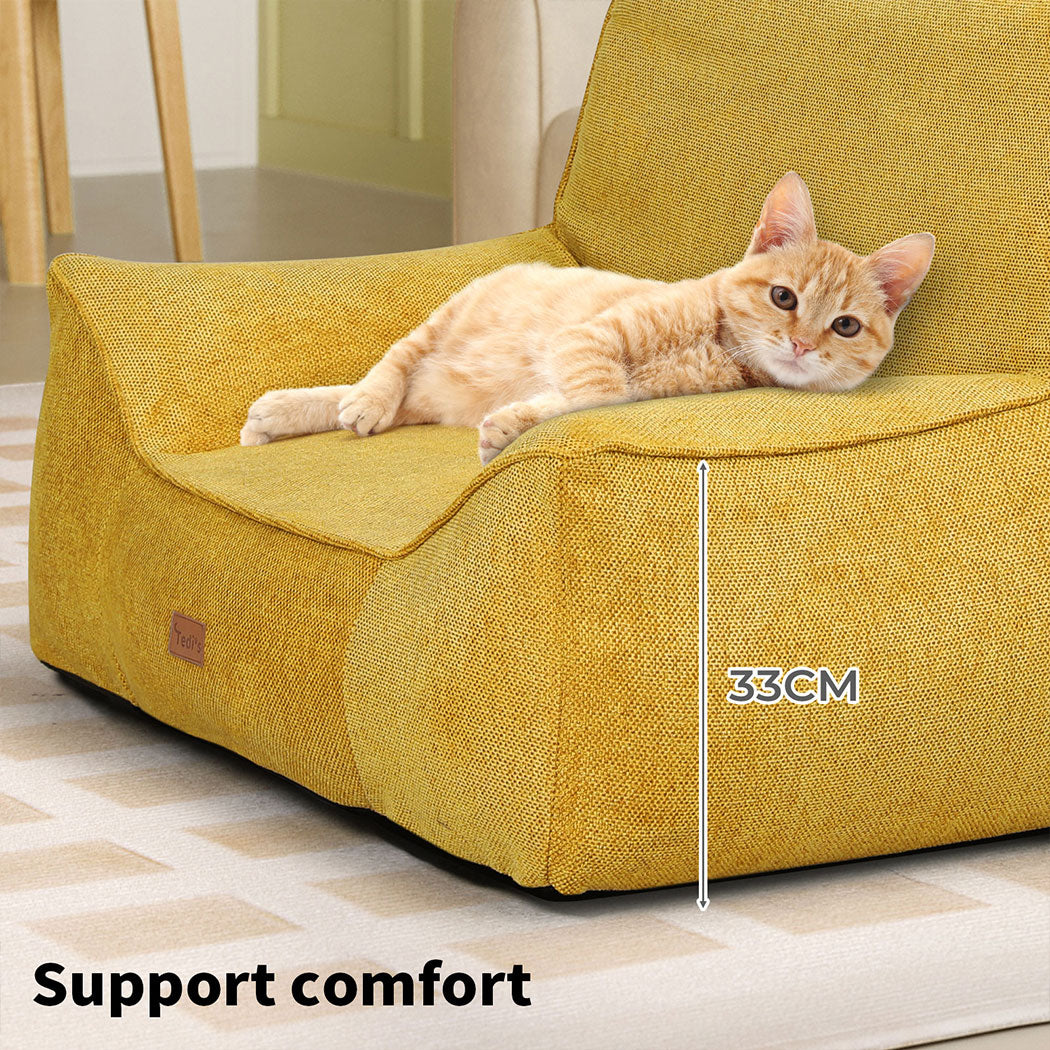 Tedi’s Pet Sofa Inflatable Dog Bed Cat Couch Washable Portable Removable Outdoor Yellow