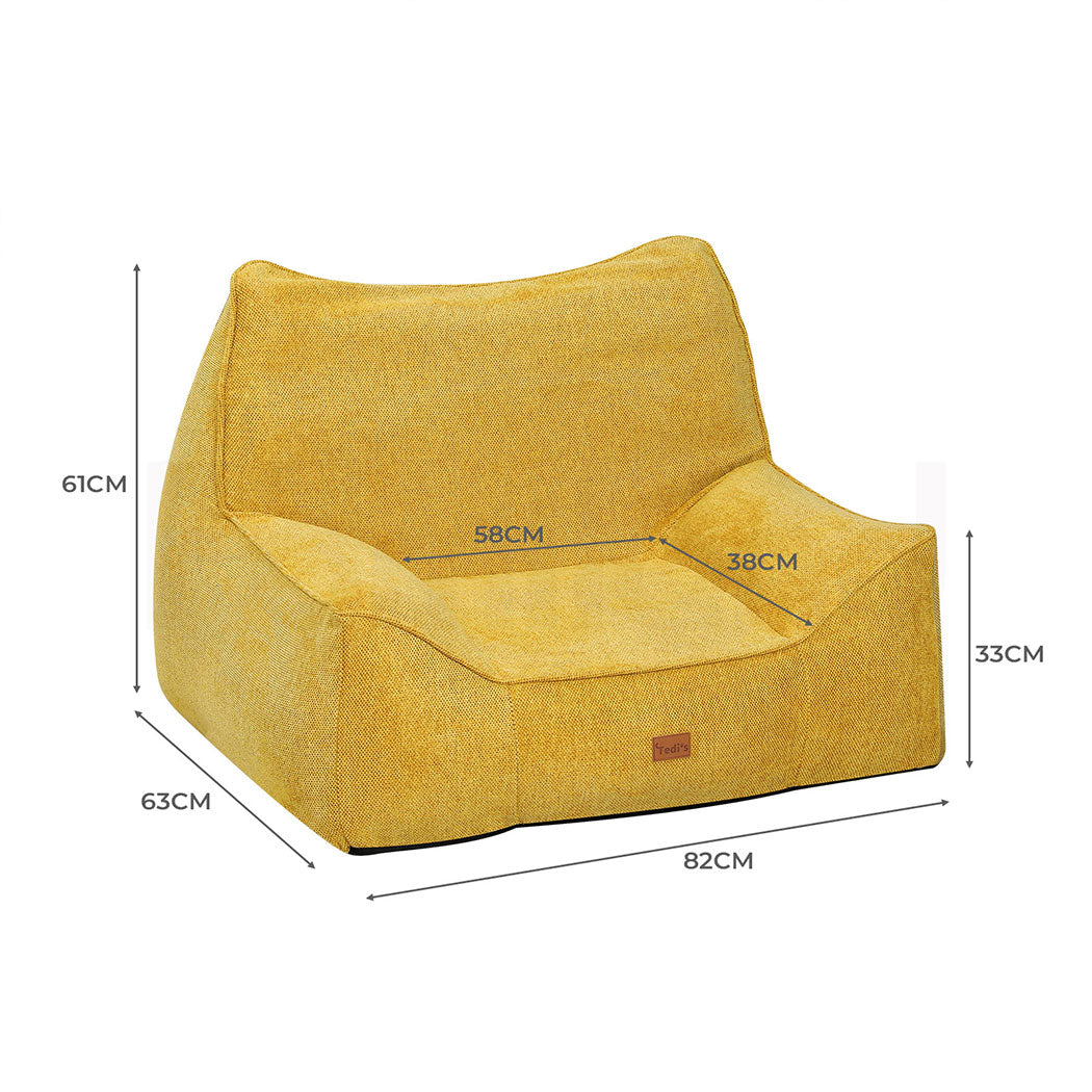 Tedi’s Pet Sofa Inflatable Dog Bed Cat Couch Washable Portable Removable Outdoor Yellow