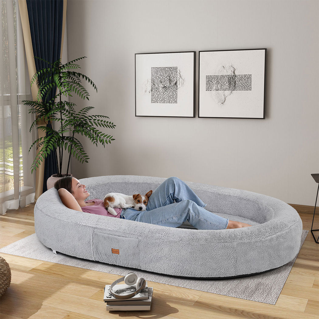 Tedi’s Inflated Human Dog Bed Pet Nap Sofa Removable Washable Portable Outdoor