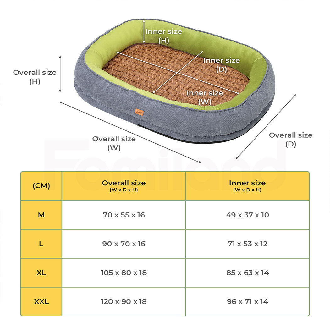 Tedi’s Orthopedic Dog Bed Pet Calming Mat Memory Foam Removable