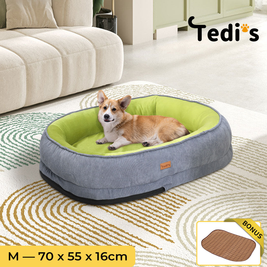 Tedi’s Orthopedic Dog Bed Pet Calming Mat Memory Foam Removable