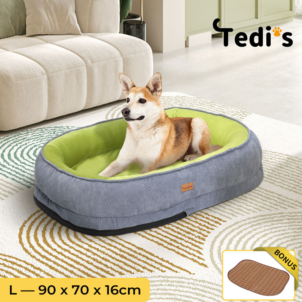 Tedi’s Orthopedic Dog Bed Pet Calming Mat Memory Foam Removable