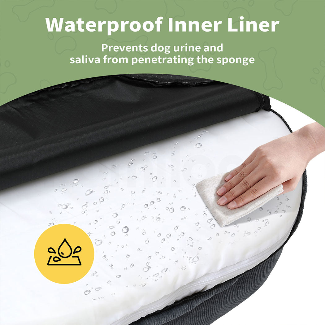 Tedi’s Orthopedic Dog Bed Pet Calming Mat Memory Foam Removable Washable Waterproof Inner Grey