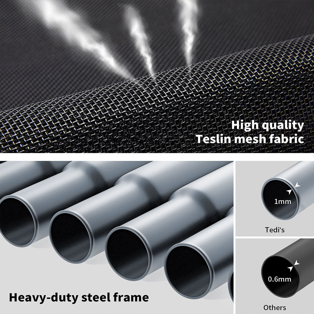 Tedi's Elevated Raised Dog Bed Pet Trampoline Hammock Mesh Sofa Bolster Pillow Black