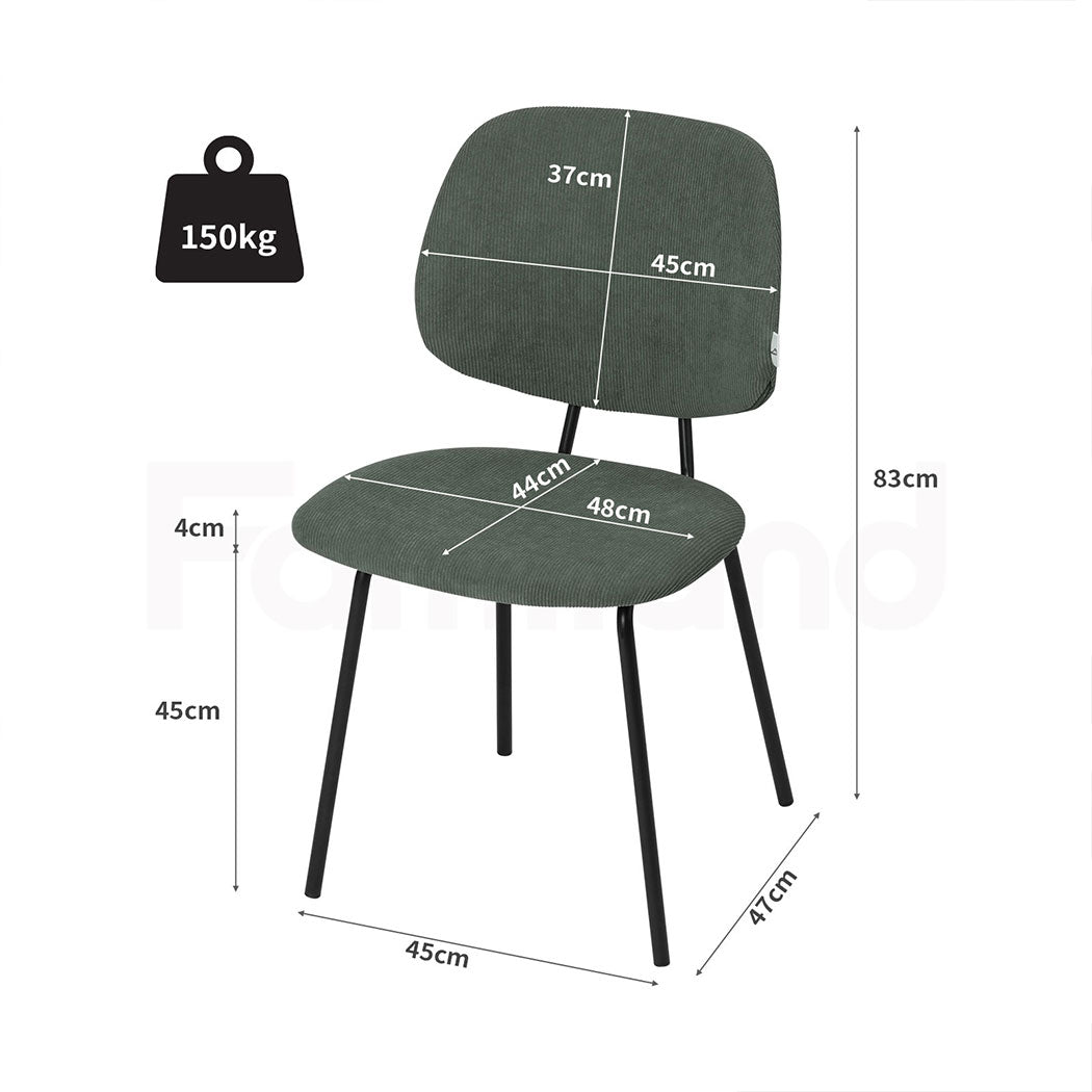 Familand 2x Dining Chairs Upholstered Padded Seat Kitchen Living Room Chair