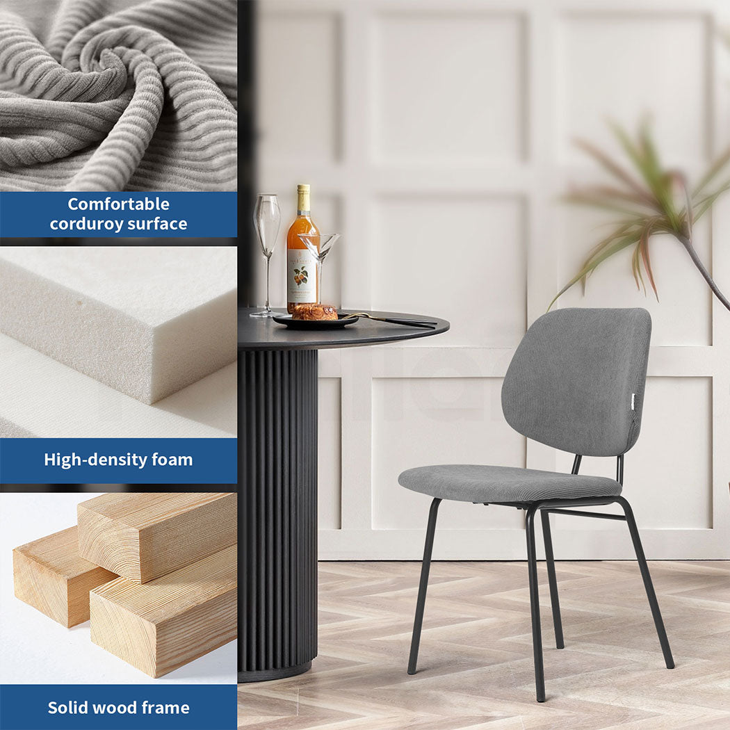 Familand 2x Dining Chairs Upholstered Padded Seat Kitchen Living Room Chair