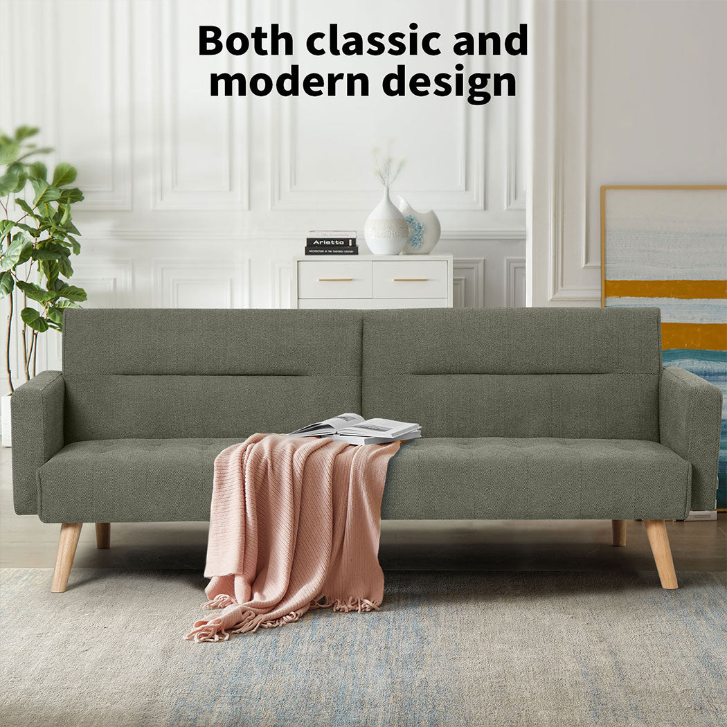 Familand 3 Seater Convertible Sofa Bed Loveseat Recliner Lounge