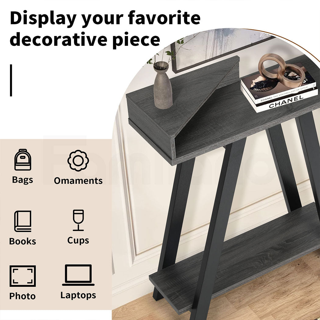 Familand 3-teirs Storage Shelves Wooden Console Hallway Table - Entryway Tables Behind Sofa Couch