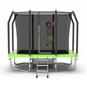 6FT x 9FT Outdoor Rectangular Trampoline ,Recreational Trampolines with Enclosure Net and Ladder