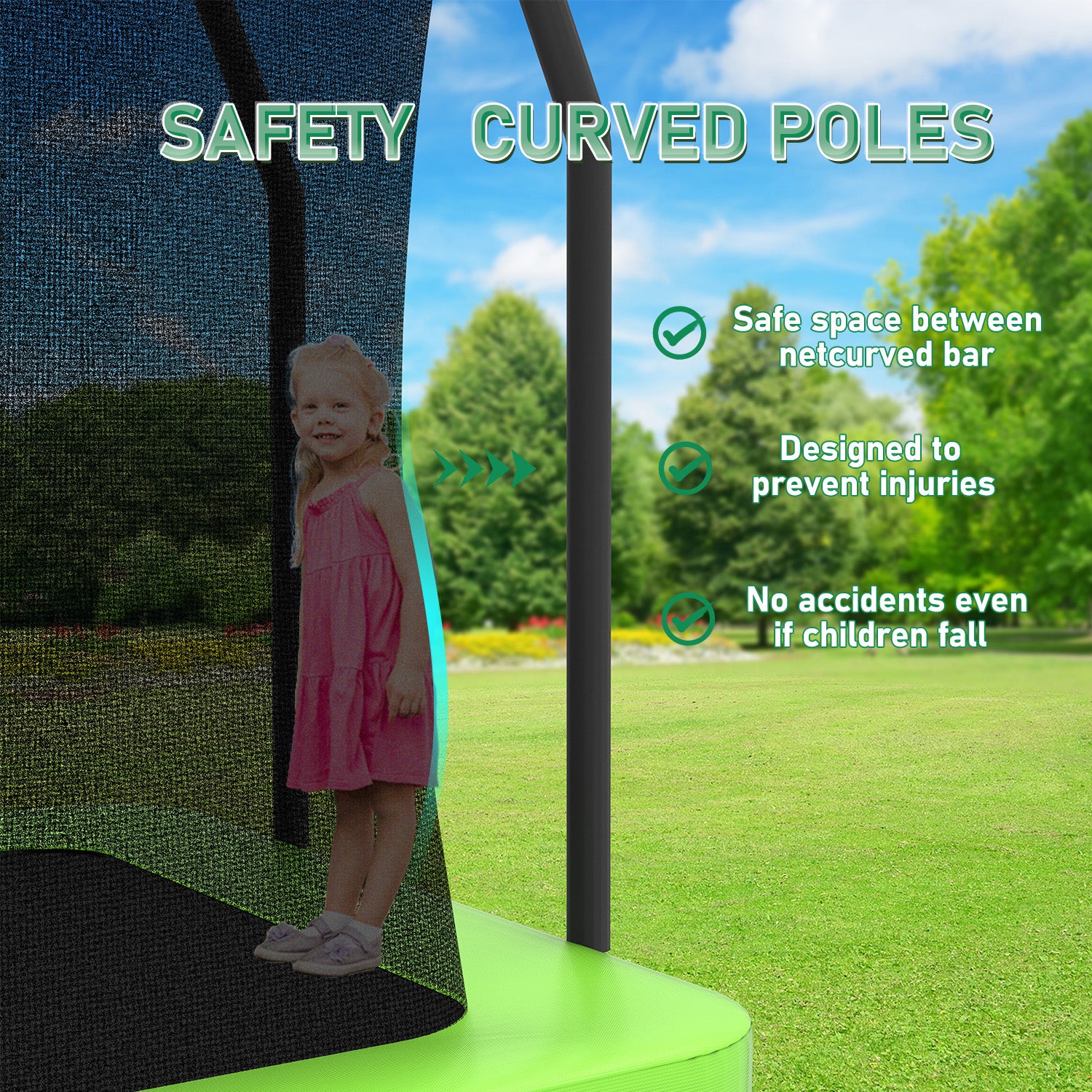 6FT x 9FT Outdoor Rectangular Trampoline ,Recreational Trampolines with Enclosure Net and Ladder