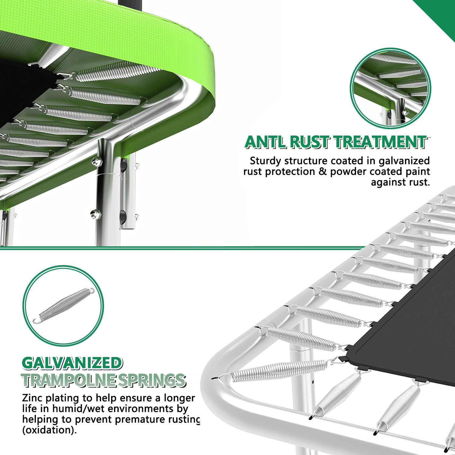 6FT x 9FT Outdoor Rectangular Trampoline ,Recreational Trampolines with Enclosure Net and Ladder