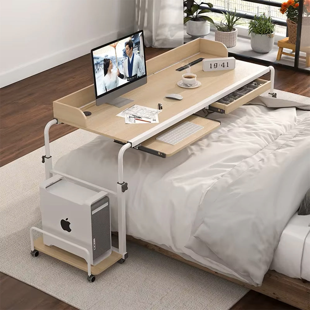 Adjustable Mobile Computer Desk With CPU Holder