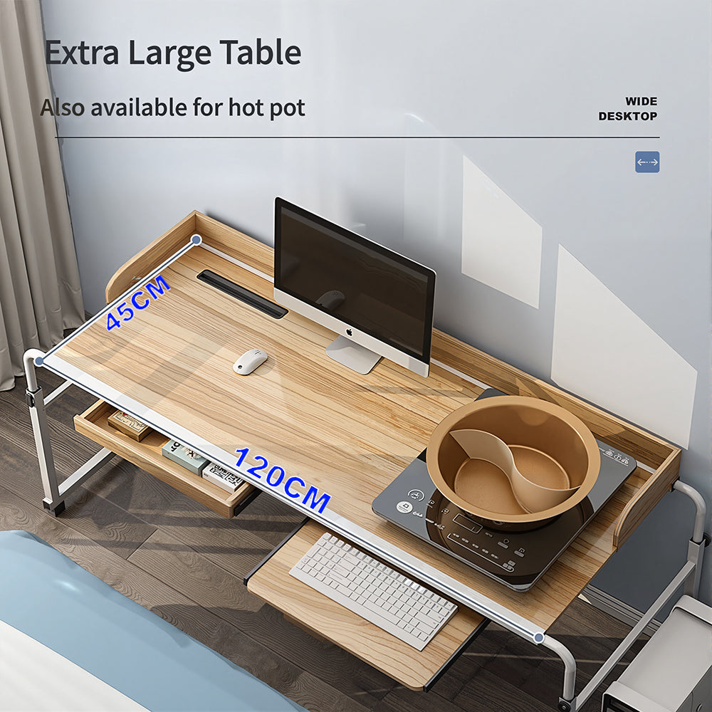 Adjustable Mobile Computer Desk With CPU Holder
