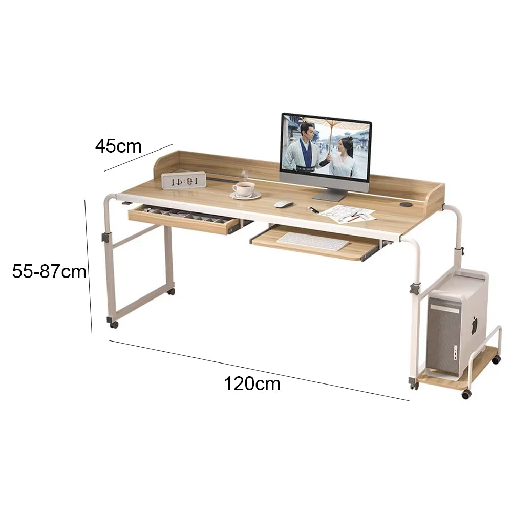Adjustable Mobile Computer Desk With CPU Holder