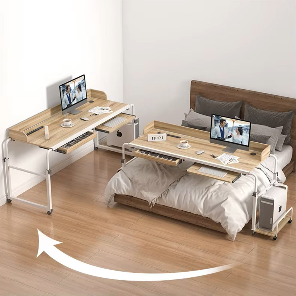 Adjustable Mobile Computer Desk With CPU Holder