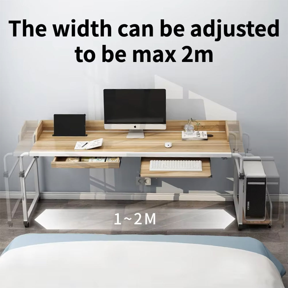Adjustable Mobile Computer Desk With CPU Holder