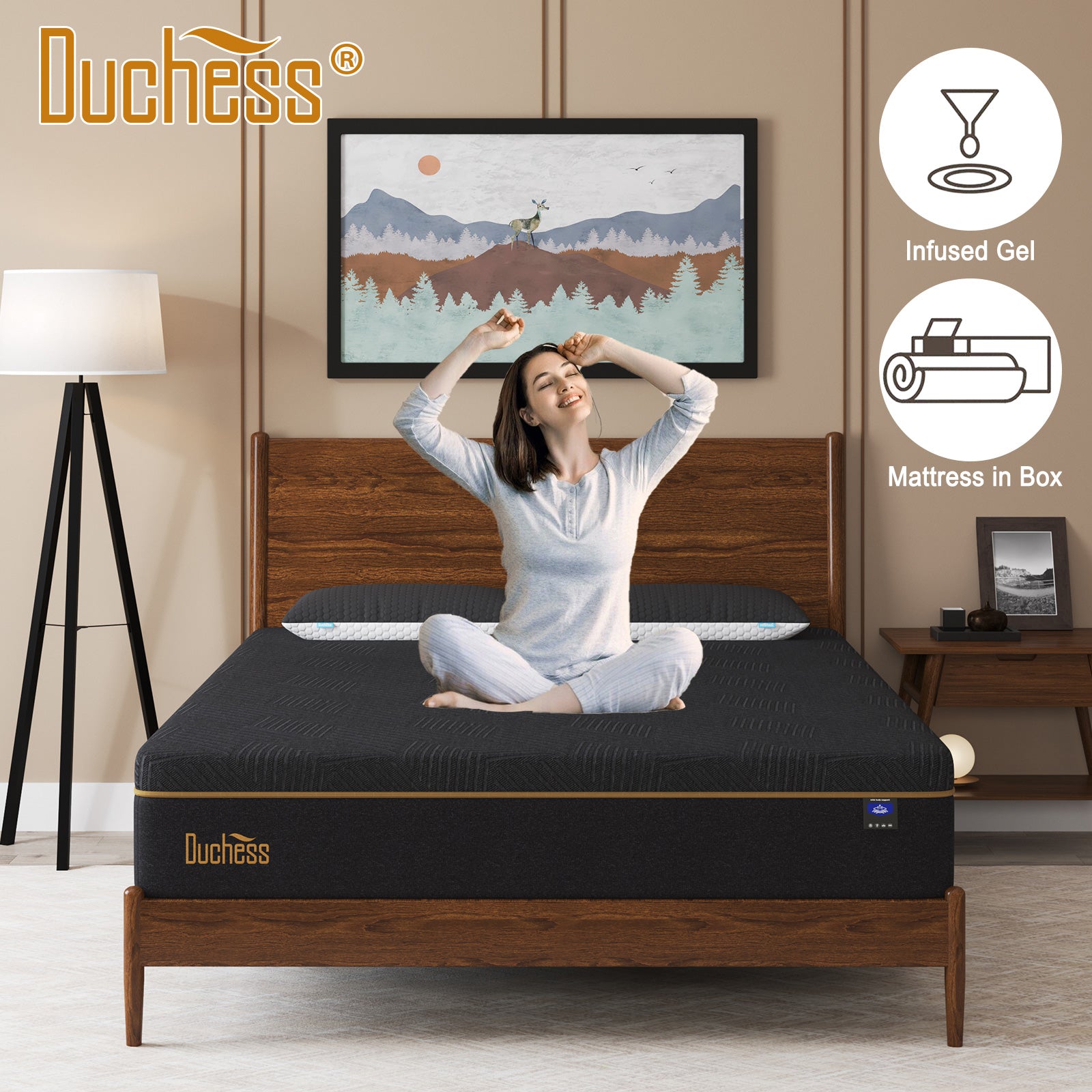 Duchess Queen Double King Single Bed Mattress EuroTop Memory Foam No Spring