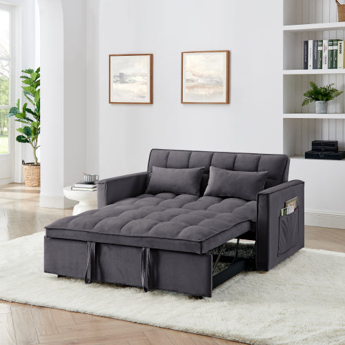 Fashionable modern and multi-functional foldable velvet sofa bed