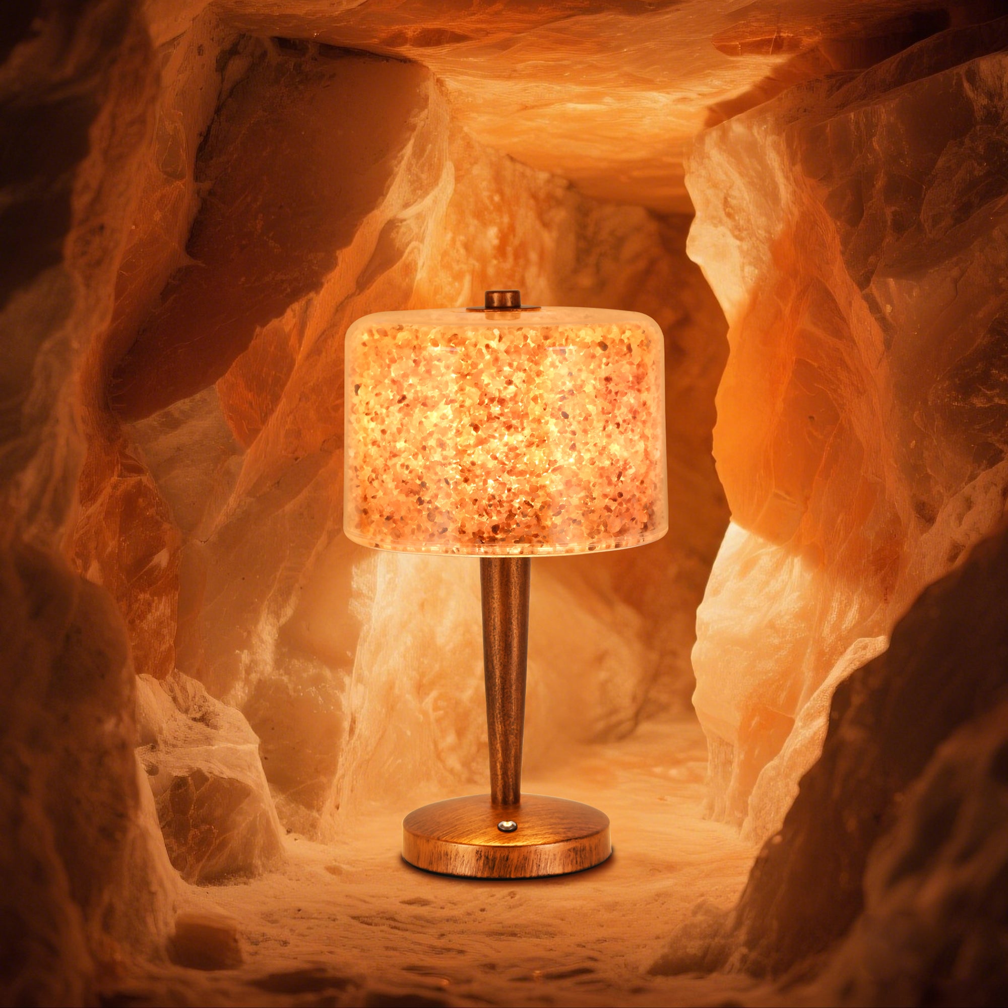 Large Himalayan Salt Lamp (1.6kg) Retro and exquisite craftsmanship, adjustable brightness USB lamp