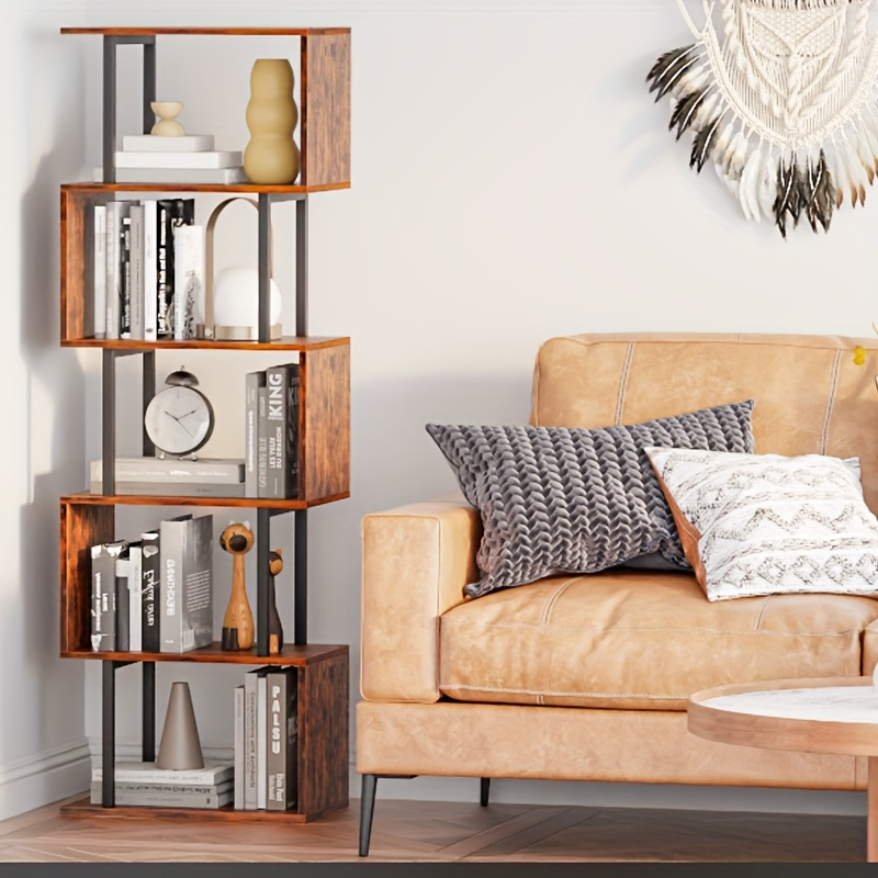 Industrial Vintage Multifunctional Storage Shelf: Sturdy Metal & Wood Construction, Ideal for Office