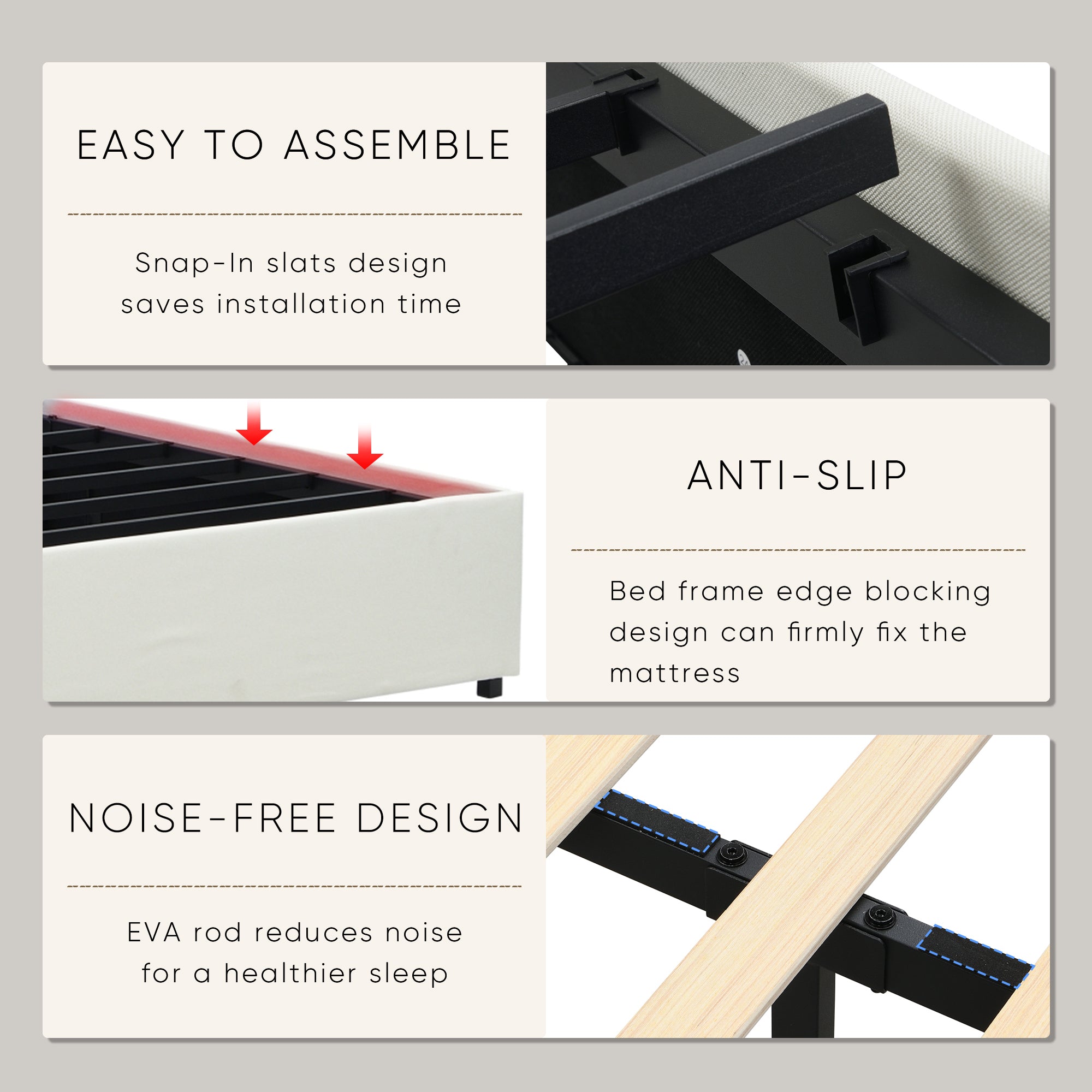 Gas Lift Upholstered Bed Frame with Storage,  LED Lights Headboard and Charging Station