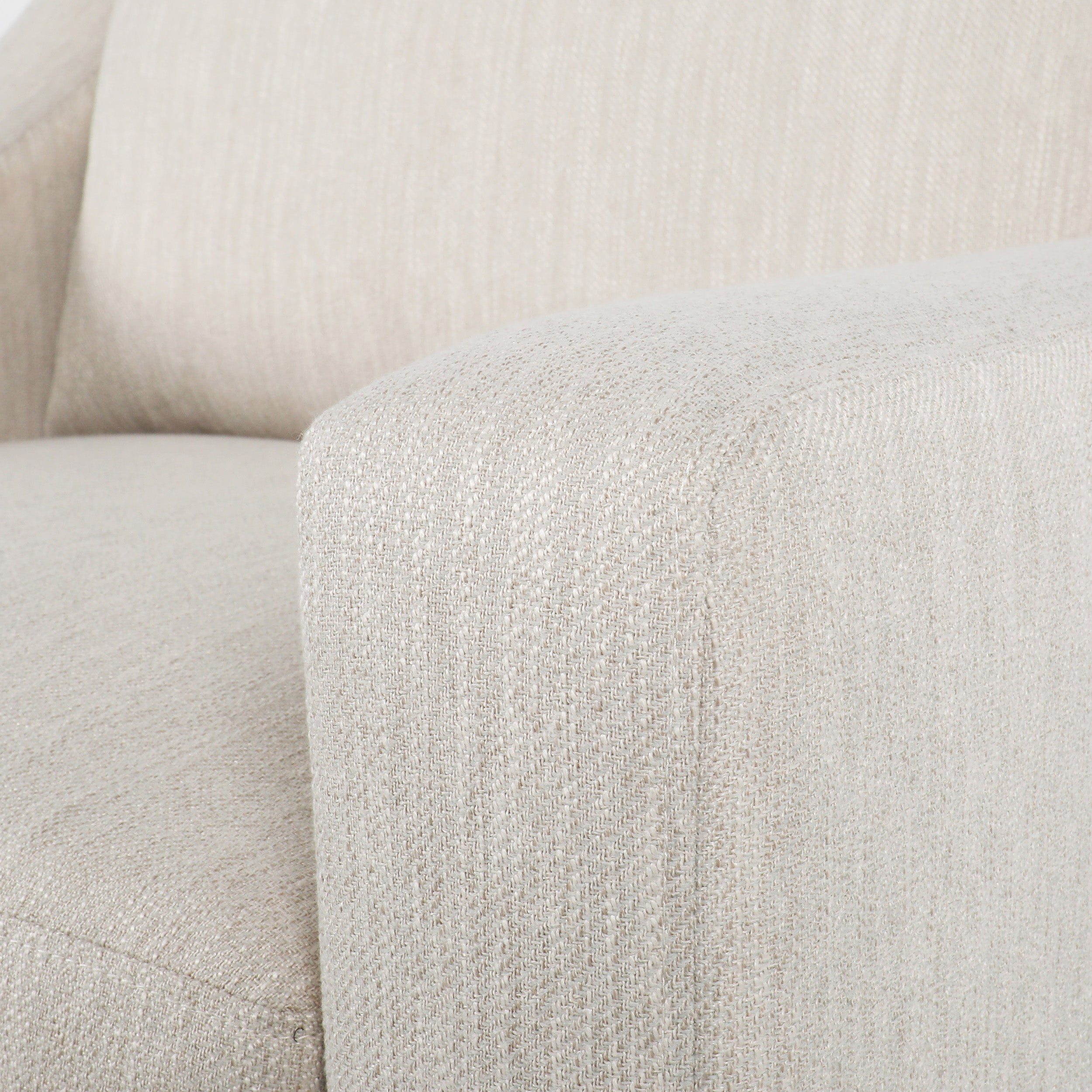 Contemporary Beige Fabric Upholstered Club Chair