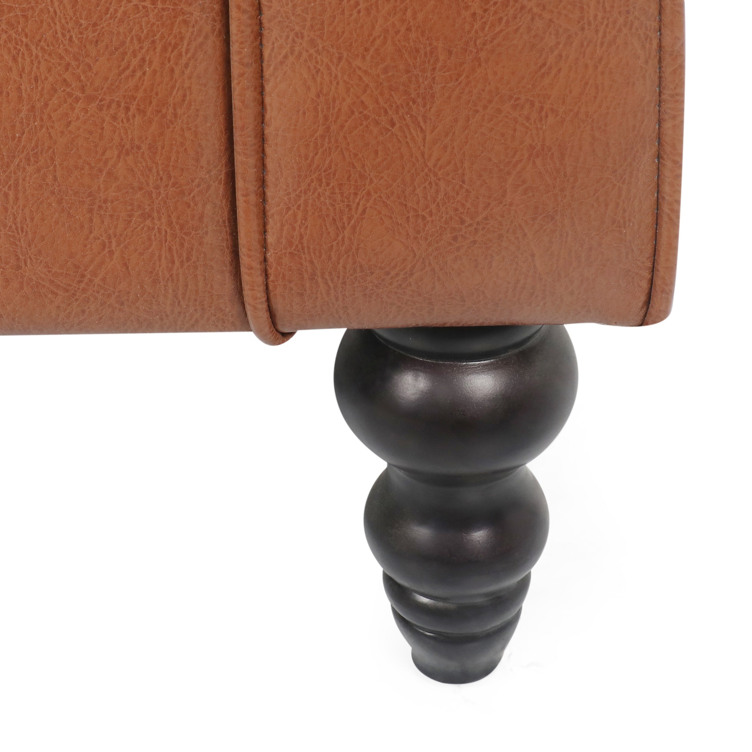 Modern Light Brown/Brown Ergonomic PU Leather Button-Tufted Club Chair